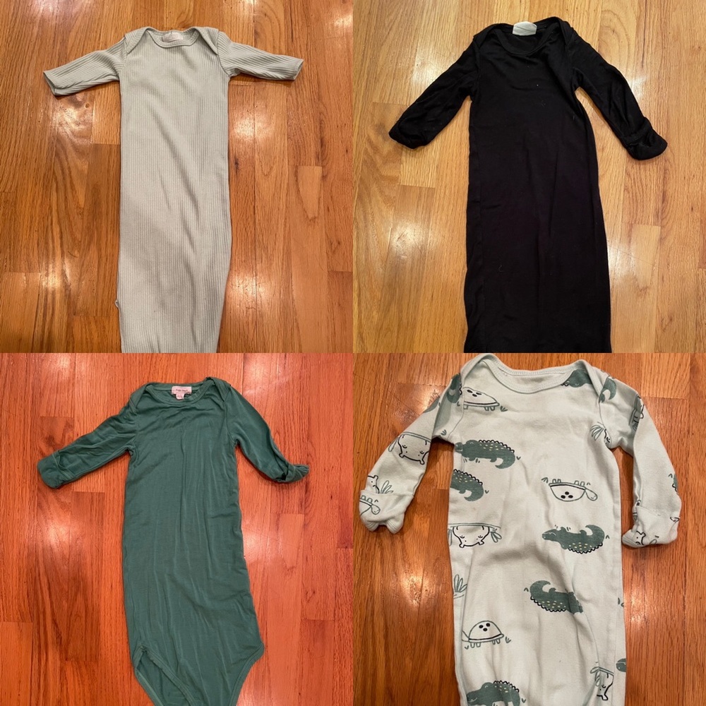 Lot of 4 infant gowns with fold over hands